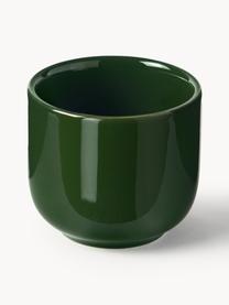 Tasses à expresso en porcelaine avec sous-tasses Nessa, 4 pièces, Porcelaine de haute qualité, émaillé, Vert foncé, haute brillance, Ø 7 x haut. 6 cm, 90 ml