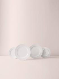 Handgefertigte Porzellan-Speiseteller Rhombe, 4 Stück, Porzellan, Weiß, Ø 27 cm