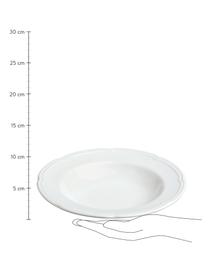 Hlboký tanier z porcelánu Opera, 6 ks, Porcelán, Biela, Ø 24 x V 4 cm
