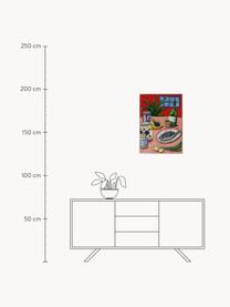 Plakát Composition with Fish, 210g matný papír Hahnemühle, digitální tisk s 10 barvami odolnými vůči UV záření, Červená, korálově červená, více barev, Š 30 cm, V 40 cm