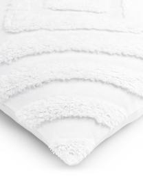 Housse de coussin 50x50 Kara, 100 % coton, Blanc, larg. 50 x long. 50 cm