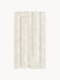 Flauschiger Hochflor-Teppich Genève mit erhabener Hoch-Tief-Struktur, Flor: Mikrofaser (100 % Polyest, Cremeweiß, B 300 x L 400 cm (Größe XL)