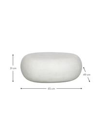 Ovale tuin salontafel Pebble, Vezelcement, Wit, B 65 x H 31 cm