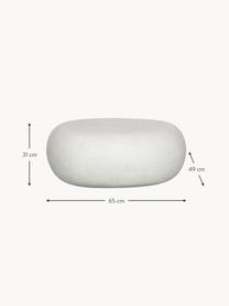 Garten-Couchtisch Pebble in organischer Form, Faserton, Weiß, Beton-Optik, Ø 65 x H 31 cm