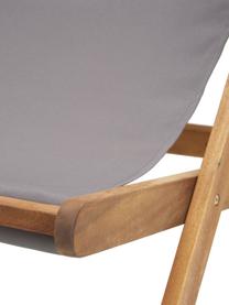 Inklapbare ligstoel Zoe, Frame: massief geolied acaciahou, Grijs, B 59 x D 91 cm