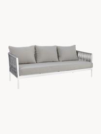 Tuin loungebank Florencia (3-zits), Frame: gepoedercoat aluminium, Zitvlak: polyester, Geweven stof grijs, wit, B 220 x D 85 cm