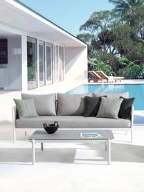 Tuin loungebank Florencia (3-zits), Frame: gepoedercoat aluminium, Zitvlak: polyester, Geweven stof grijs, wit, B 220 x D 85 cm