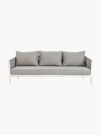 Tuin loungebank Florencia (3-zits), Frame: gepoedercoat aluminium, Zitvlak: polyester, Geweven stof grijs, wit, B 220 x D 85 cm