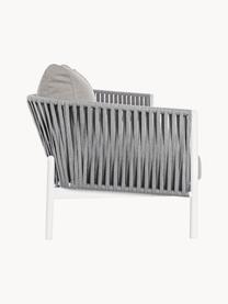 Garten-Loungesofa Florencia (3-Sitzer), Gestell: Aluminium, pulverbeschich, Sitzfläche: Polyester, Webstoff Grau, Weiss, B 220 x T 85 cm