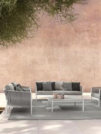 Canapé lounge de jardin Florencia (3 places), Tissu gris, blanc, larg. 220 x prof. 85 cm