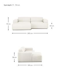 Ecksofa Melva (3-Sitzer) in Beige, Bezug: Polyester Der hochwertige, Gestell: Massives Kiefernholz, Spa, Webstoff Beige, B 240 x T 144 cm