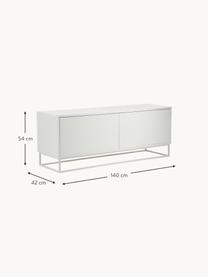 Mueble TV Lyckeby, Estructura: tablero de fibras de dens, Patas: metal con pintura en polv, Blanco, An 140 x Al 54 cm