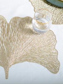 Goldene Kunststoff-Tischsets Ginkgo in Blattform, 2 Stück, Kunststoff, Goldfarben, B 30 x L 44 cm