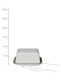 Mantequillera Caja, Gres, Beige, blanco crema, L 16 x Al 7 cm