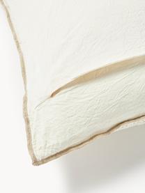 Housse de couette en tissu gaufré Clemente, Beige clair, blanc cassé, larg. 200 x long. 200 cm