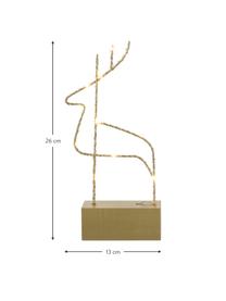 LED-Leuchtobjekt Hirsch, Metall, beschichtet, Messingfarben, 19 x 35 cm