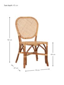 Sedia in rattan Laia, Rattan con intreccio in polietilene, Beige, Larg. 61 x Prof. 47 cm