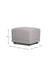 Sofa-Hocker Ari in Grau, Bezug: 100% Polyester Der hochwe, Gestell: Massivholz, Sperrholz, Füße: Kunststoff, Webstoff Grau, B 67 x T 59 cm