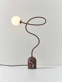 Lampe de table avec pied en marbre Alina, Lie de vin, marbré, larg. 33 x haut. 51 cm