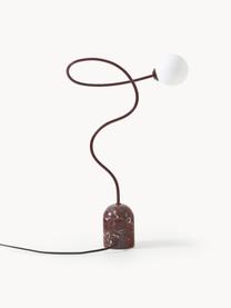 Stolní lampa s mramorovou podstavou Alina, Vínově červená, mramorovaná, Ø 33 cm, V 51 cm