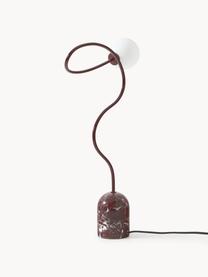 Tischlampe Alina mit Marmorfuss, Lampenschirm: Glas, Weinrot, marmoriert, B 33 x H 51 cm