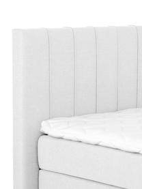 Letto Boxspring Premium Lacey, Materasso: a molle insacchettate a 7, Piedini: legno di faggio massiccio, Grigio chiaro, 200 x 200