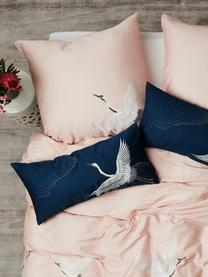 Poszewka na poduszkę z satyny bawełnianej Yuma, 2 szt., Niebieski, biały, szary, S 40 x D 80 cm