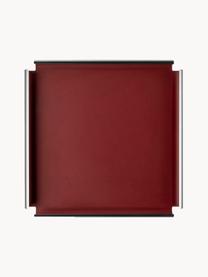 Servírovací podnos Garcon, Lakovaná ocel, Vínově červená, stříbrná, Š 40 cm, H 40 cm