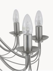 Lámpara de araña Maypole, Estructura: acero cepillado, Anclaje: acero cepillado, Cable: plástico, Acero, Ø 60 x Al 50 cm