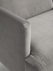 Canapé d'angle en velours Fluente, Velours gris, larg. 221 x prof. 200 cm, méridienne à gauche