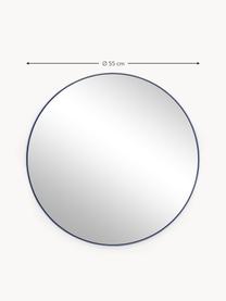 Miroir mural rond cadre en métal bleu Ivy, Bleu, Ø 55 x prof. 3 cm