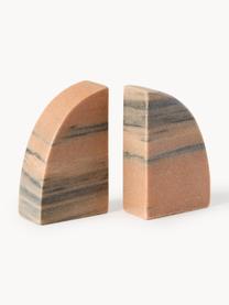 Marmeren boekensteun Natasha, 2 stuks, Marmer, Terracotta, gemarmerd, B 10 x H 16 cm