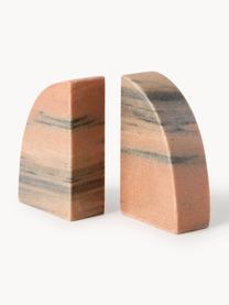 Marmeren boekensteun Natasha, 2 stuks, Marmer, Terracotta, gemarmerd, B 10 x H 16 cm