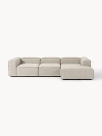 Modulares Ecksofa Lennon aus Leinen-Mix, Bezug: 50 % Viskose, 25 % Leinen, Gestell: Fichtenholz, Sperrholz, m, Füße: Kunststoff Dieses Produkt, Leinen-Mix Grau, B 327 x T 180 cm, Eckteil links