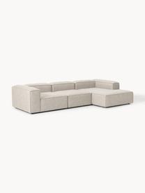 Narożna sofa modułowa z mieszanki lnu Lennon, Tapicerka: 50% wiskoza, 25% len, 15%, Nogi: tworzywo sztuczne Ten pro, Szara mieszanka lnu, S 327 x G 180 cm, lewostronna