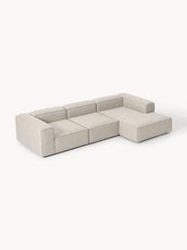 Modulares Ecksofa Lennon aus Leinen-Mix, Bezug: 50 % Viskose, 25 % Leinen, Gestell: Fichtenholz, Sperrholz, m, Leinen-Mix Grau, B 327 x T 180 cm, Eckteil links