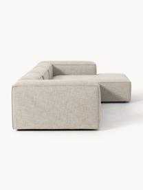 Narożna sofa modułowa z mieszanki lnu Lennon, Tapicerka: 50% wiskoza, 25% len, 15%, Nogi: tworzywo sztuczne Ten pro, Szara mieszanka lnu, S 327 x G 180 cm, lewostronna