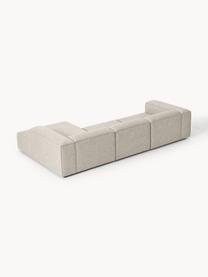 Narożna sofa modułowa z mieszanki lnu Lennon, Tapicerka: 50% wiskoza, 25% len, 15%, Nogi: tworzywo sztuczne Ten pro, Szara mieszanka lnu, S 327 x G 180 cm, lewostronna