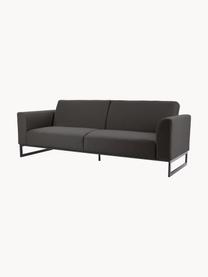 Sofa rozkładana Josephine (3-osobowa), Tapicerka: 100% poliester Dzięki tka, Stelaż: lite drewno sosnowe, skle, Nogi: metal, Antracytowa tkanina, S 238 x G 85 cm