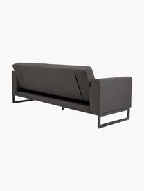 Sofa rozkładana Josephine (3-osobowa), Tapicerka: 100% poliester Dzięki tka, Stelaż: lite drewno sosnowe, skle, Nogi: metal, Antracytowa tkanina, S 238 x G 85 cm