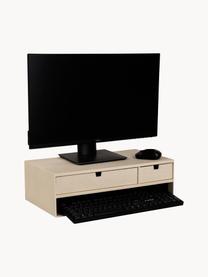 Monitorerhöhung Ted mit Schubladen, Fester Karton, Hellbeige, B 49 x T 26 cm