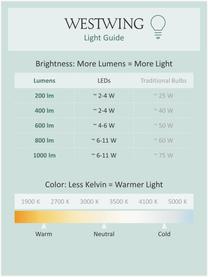 Lampadina E27, luce regolabile, bianco caldo, 1 pz, Lampadina: vetro, Base lampadina: alluminio, Bianco, Ø 8 x Alt. 12 cm