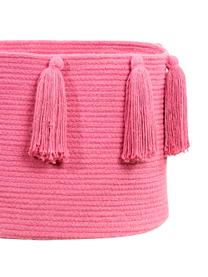 Aufbewahrungskorb Tassels, 97% Baumwolle, 3% recycelte Baumwolle, Pink, Ø 45 x H 30 cm