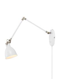 Verstelbare wandlamp House met stekker, Lampenkap: gecoat metaal, Wit, D 84 x H 18 cm