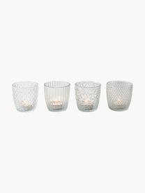 Set di 4 porta tealight in vetro Marilu, Vetro, Trasparente, Ø 8 x Alt. 8 cm