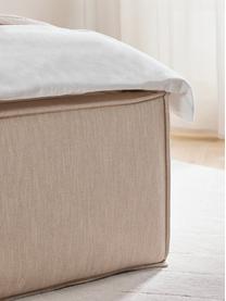 Łóżko tapicerowane z miejscem do przechowywania Dream, Tapicerka: poliester (tkanina strukt, Korpus: lite drewno sosnowe, płyt, Beżowa tkanina, S 200 x D 200 cm