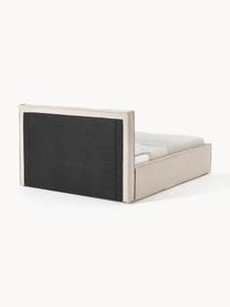 Gestoffeerd bed Dream met opbergruimte, Bekleding: polyester (gestructureerd, Frame: massief grenenhout en pla, Geweven stof beige, B 200 x L 200 cm