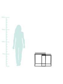 Metall-Beistelltisch-Set Ziva, 2-tlg., Metall, lackiert, Schwarz, matt, Set mit verschiedenen Grössen