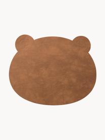 Leren placemat Bear, Leer, rubber, Bruin, B 38 x L 30 cm