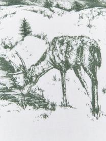 Flanelový povlak na polštář se zimním motivem Nordic, 2 ks, Zelená, bílá